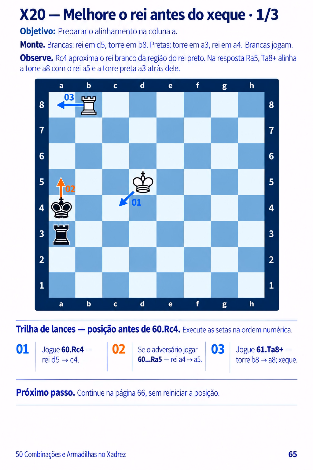Página 65: X20 — Melhore o rei antes do xeque · 1/3